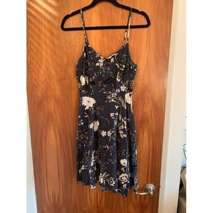 Old Navy Fit and Flare Blue Floral Cami Dress